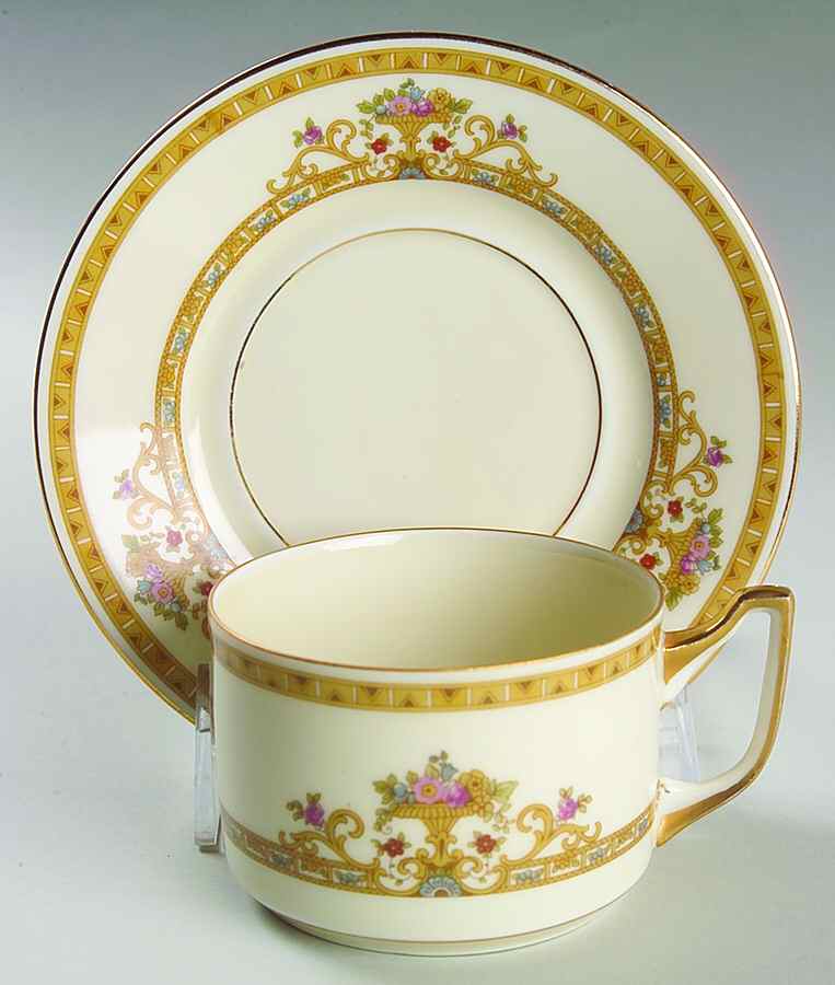 Moresque (Cream) Flat Cup & Saucer Set by Epiag-1