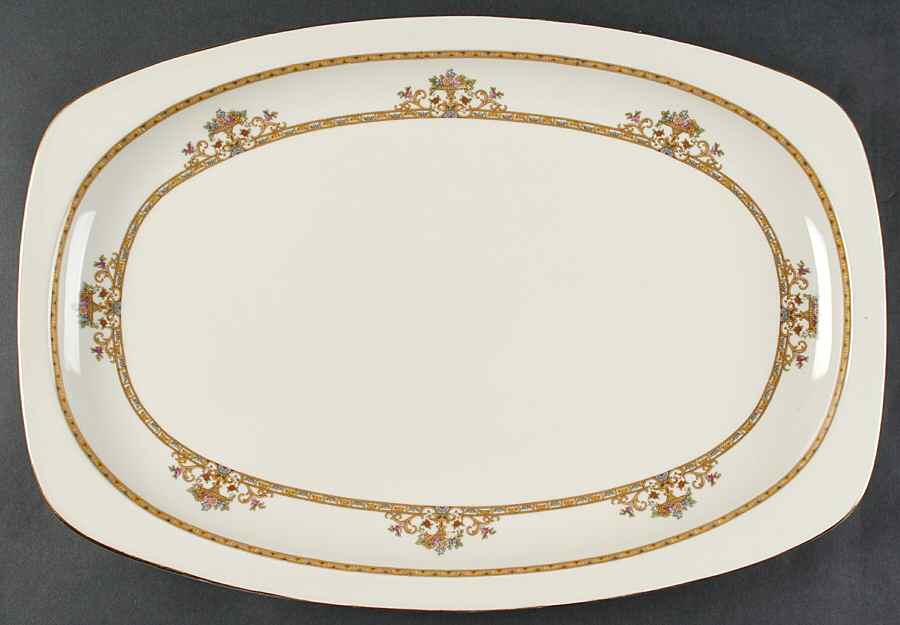 Moresque (Cream) 17" Oval Serving Platter by Epiag-1