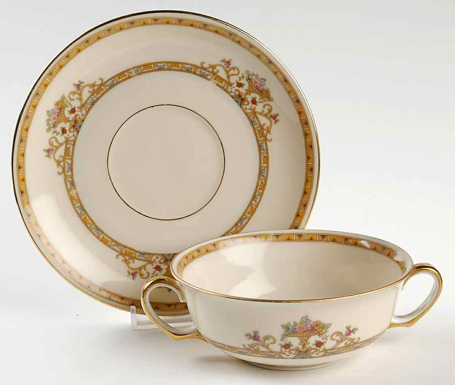 Moresque (Cream) Flat Cream Soup Bowl by Epiag-1