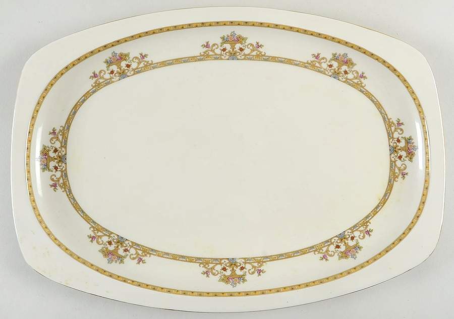 Moresque (Cream) 15" Oval Serving Platter by Epiag-1