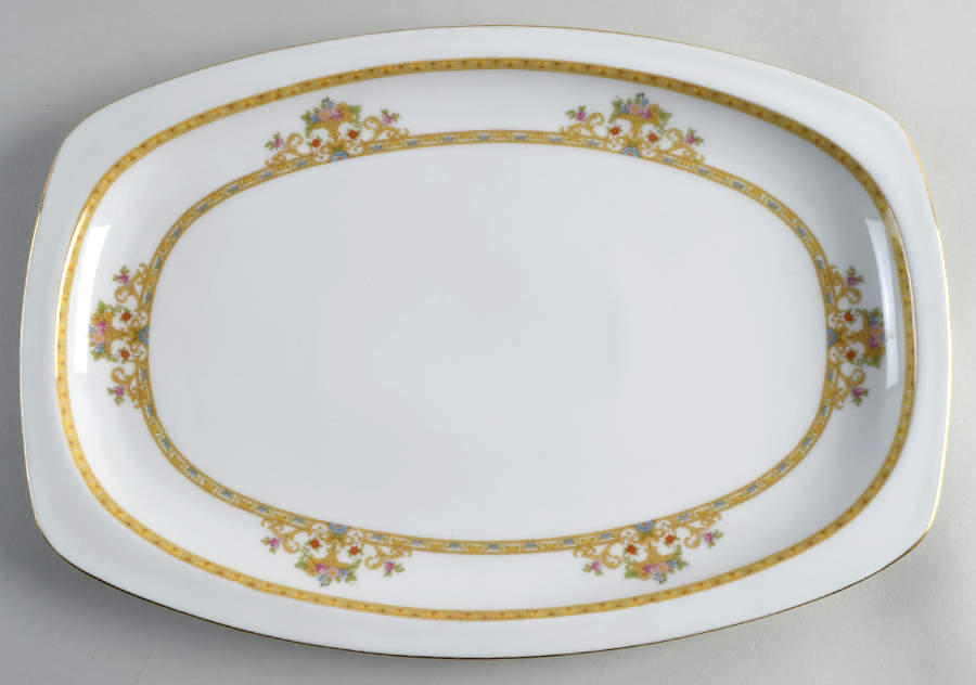 Moresque (White) 14" Oval Serving Platter by Epiag-1