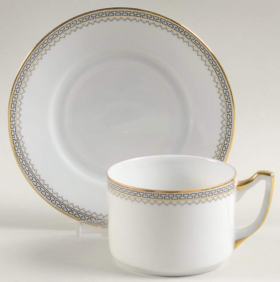 Parthenon (No Verge) Flat Cup & Saucer Set by Epiag-1