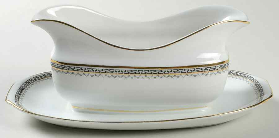 Parthenon (No Verge) Gravy Boat with Attached Underplate by Epiag-1