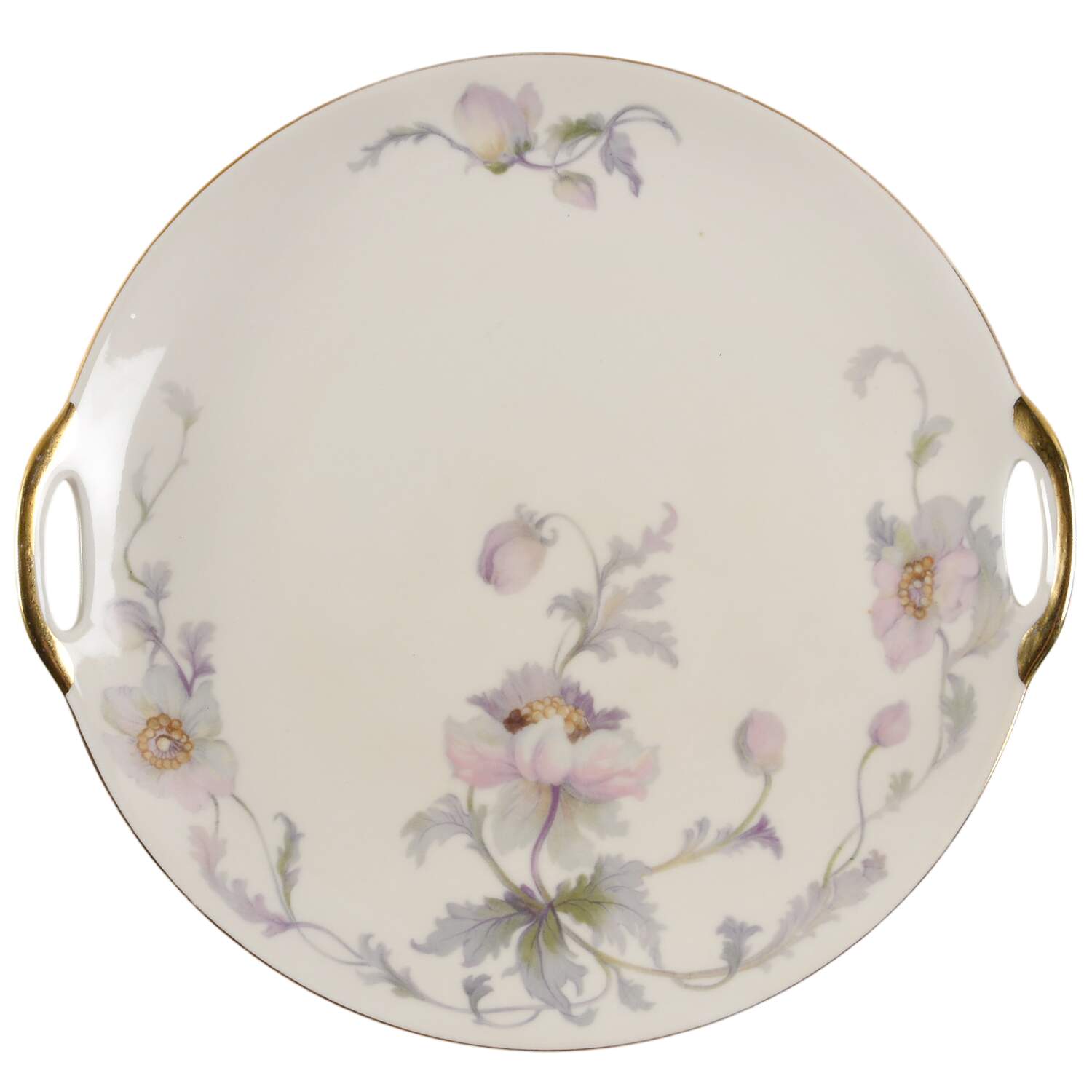 Pastelle (Cream Background, Smooth) Handled Cake Plate by Epiag-1