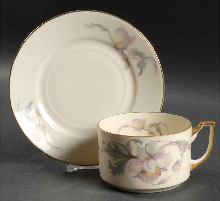 Pastelle (Cream Background, Smooth) Oversized Cup & Saucer Set by Epiag-1