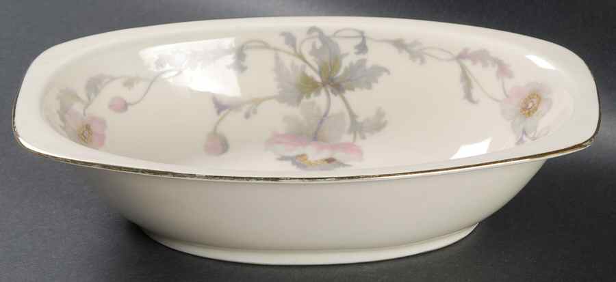 Pastelle (Cream Background, Smooth) 9" Oval Vegetable Bowl by Epiag-1