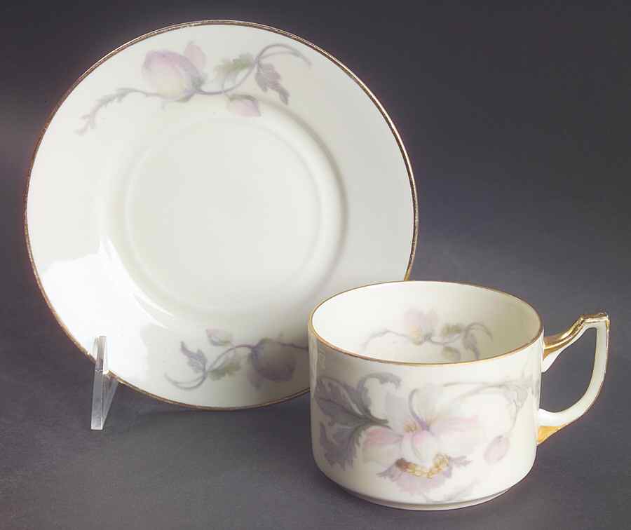 Pastelle (Cream Background, Smooth) Flat Cup & Saucer Set by Epiag-1