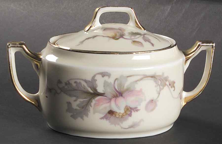 Pastelle (Cream Background, Smooth) Sugar Bowl & Lid by Epiag-1