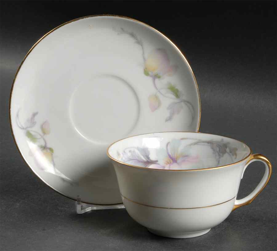 Pastelle (White Background) Flat Cup & Saucer Set by Epiag-1