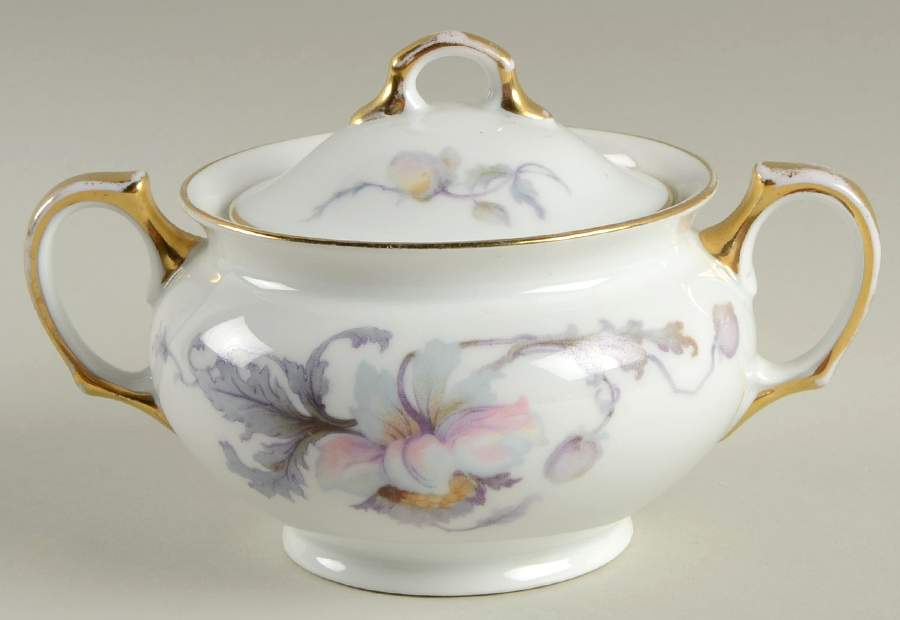 Pastelle (White Background) Sugar Bowl & Lid by Epiag-1