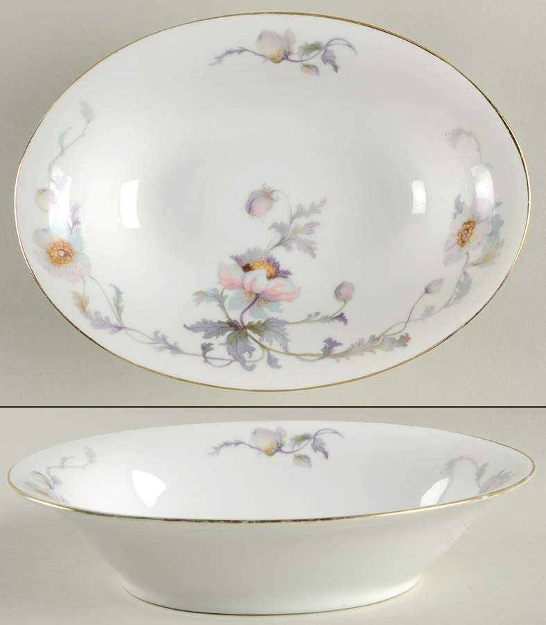 Pastelle (White Background) 9" Oval Vegetable Bowl by Epiag-1