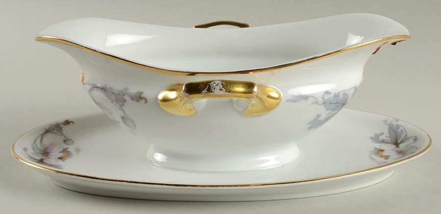 Pastelle (White Background) Gravy Boat with Attached Underplate by Epiag-1