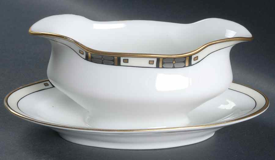 Platina Gravy Boat with Attached Underplate by Epiag-1