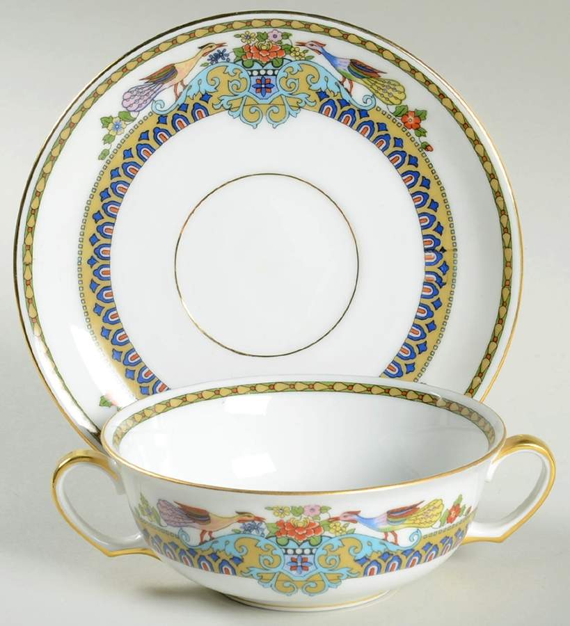 Radjah Flat Cream Soup Bowl & Saucer Set by Epiag-1