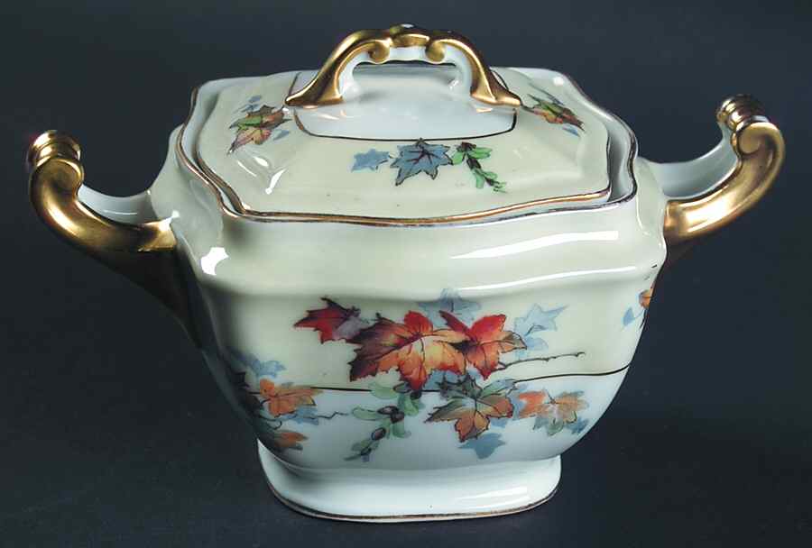 Silver Maple (Gold) Sugar Bowl & Lid by Epiag-1