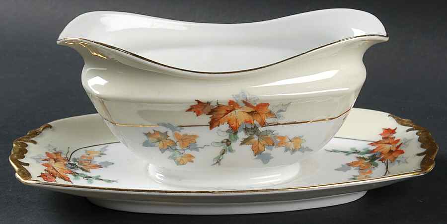 Silver Maple (Gold) Gravy Boat with Attached Underplate by Epiag-1