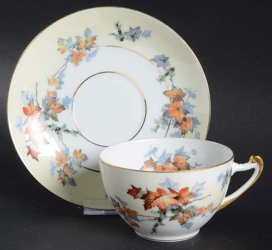 Silver Maple (Gold) Flat Cup & Saucer Set by Epiag-1