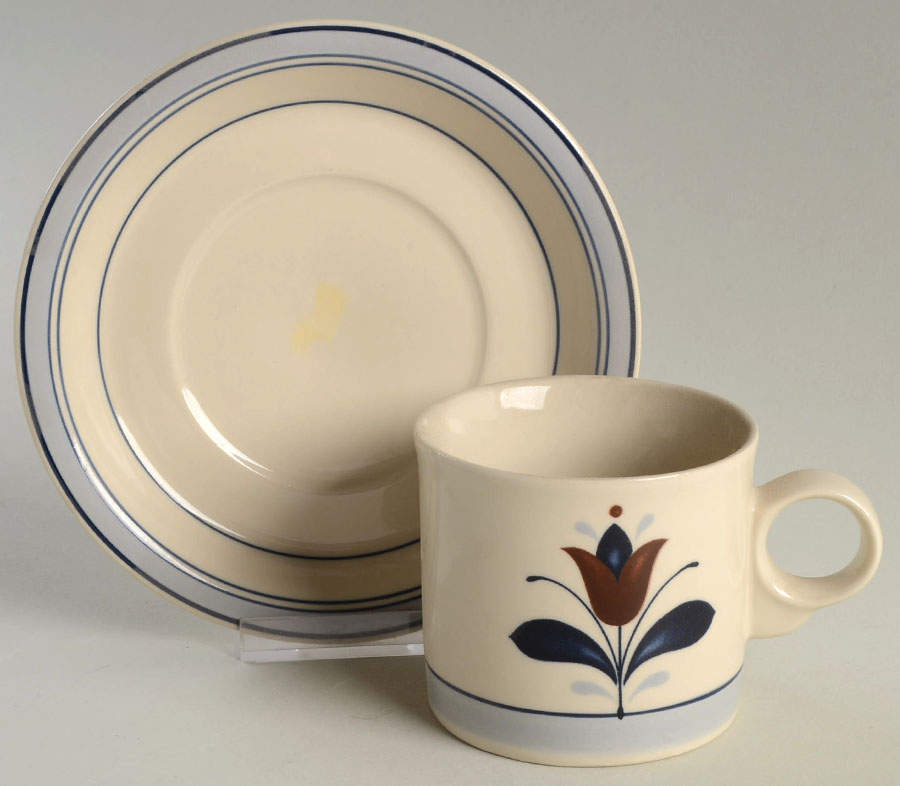 American Heritage Flat Cup & Saucer Set by Epoch-1