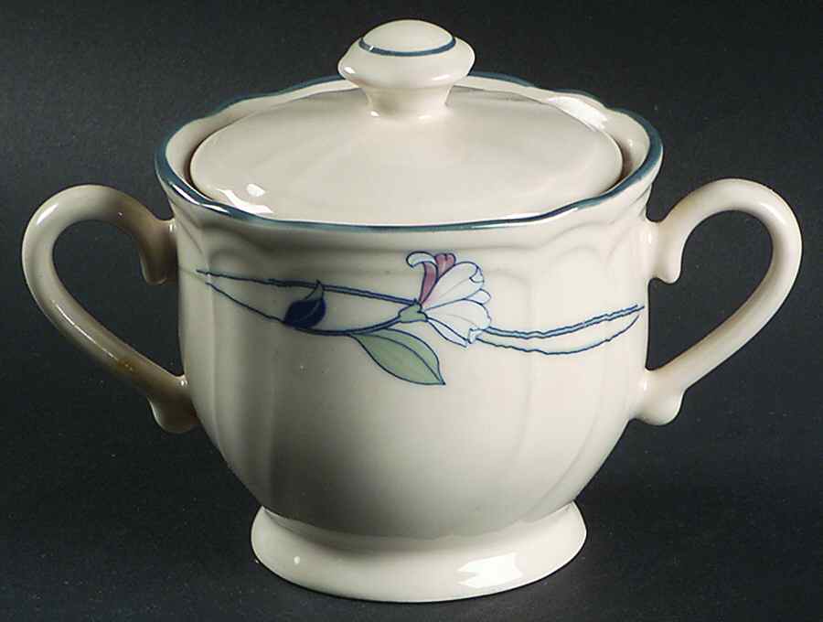 New Apple Blossom (Scalloped Edge) Sugar Bowl & Lid by Epoch-1