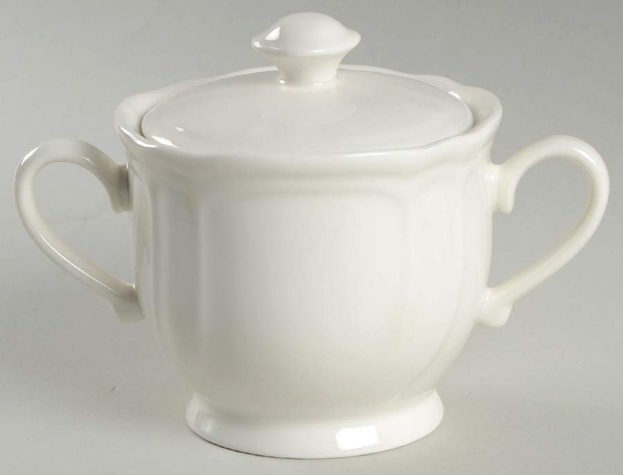 Baroque White Sugar Bowl & Lid by Epoch-1
