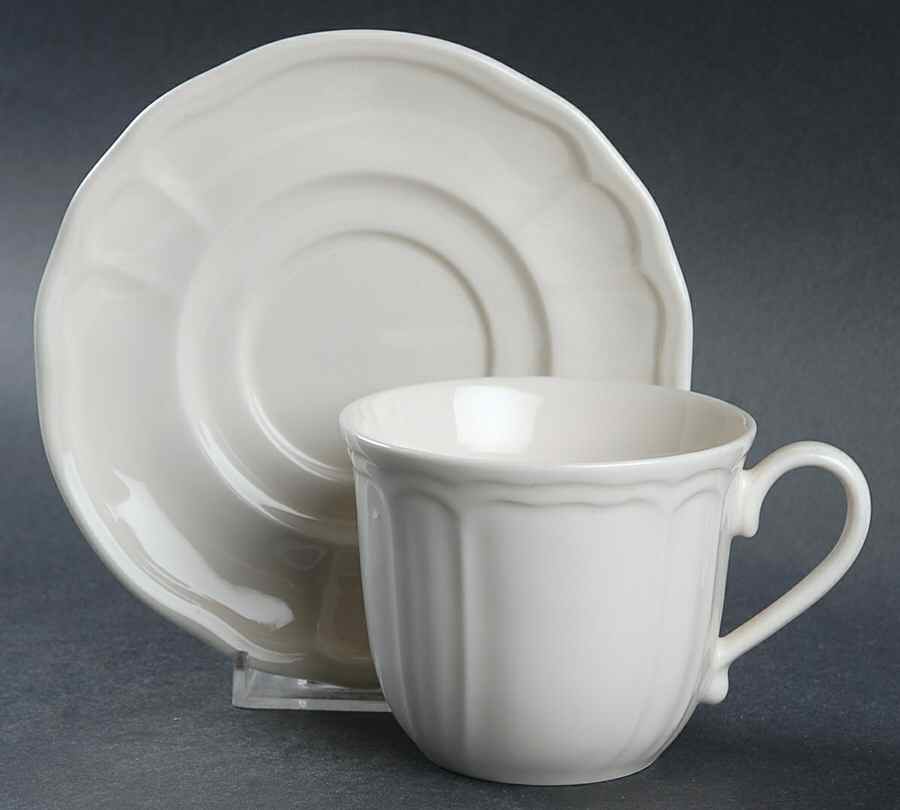Baroque White Flat Cup & Saucer Set by Epoch-1