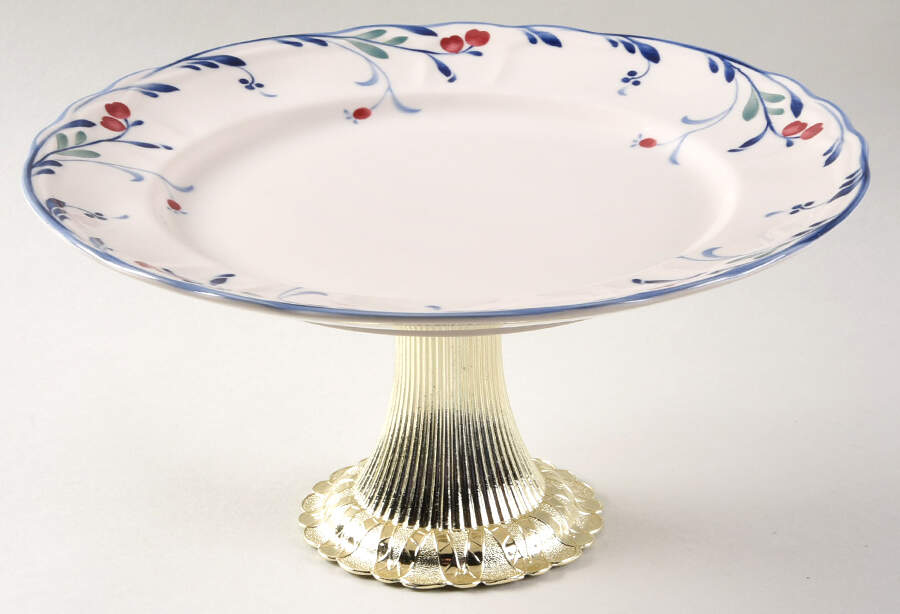 Berry Grove Cake Stand with 4"-5" Metal Pedestal  Hc by Epoch-1