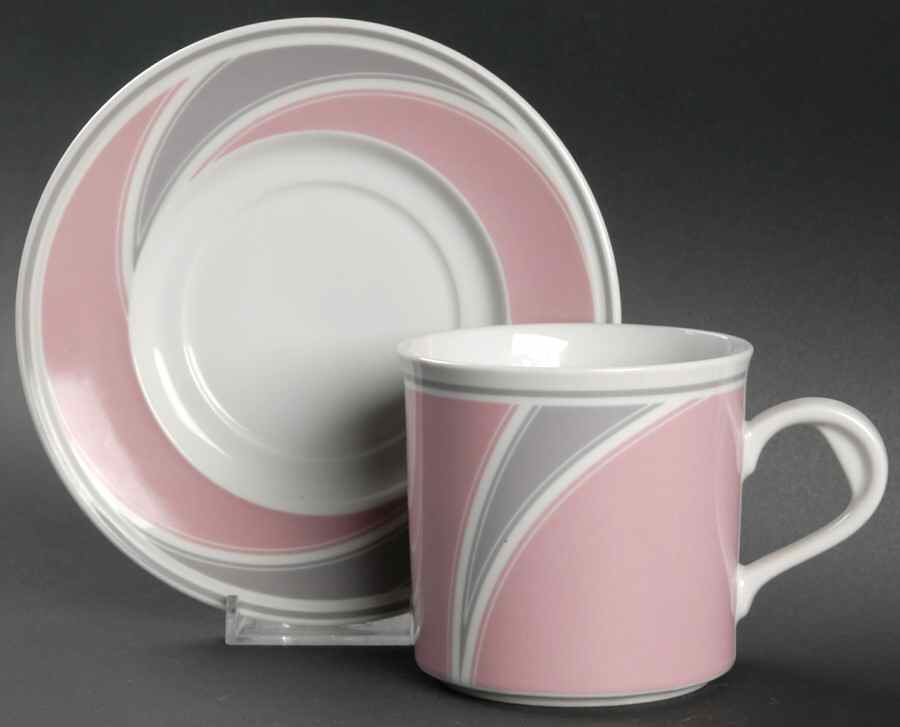 Blush Flat Cup & Saucer Set by Epoch-1