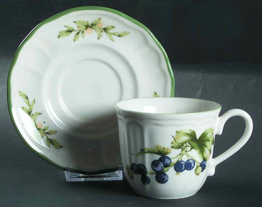 Budding Berries Flat Cup & Saucer Set by Epoch-1