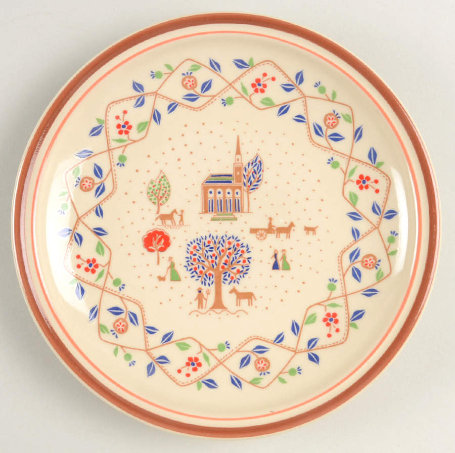 Country Crewel Salad Plate by Epoch-1