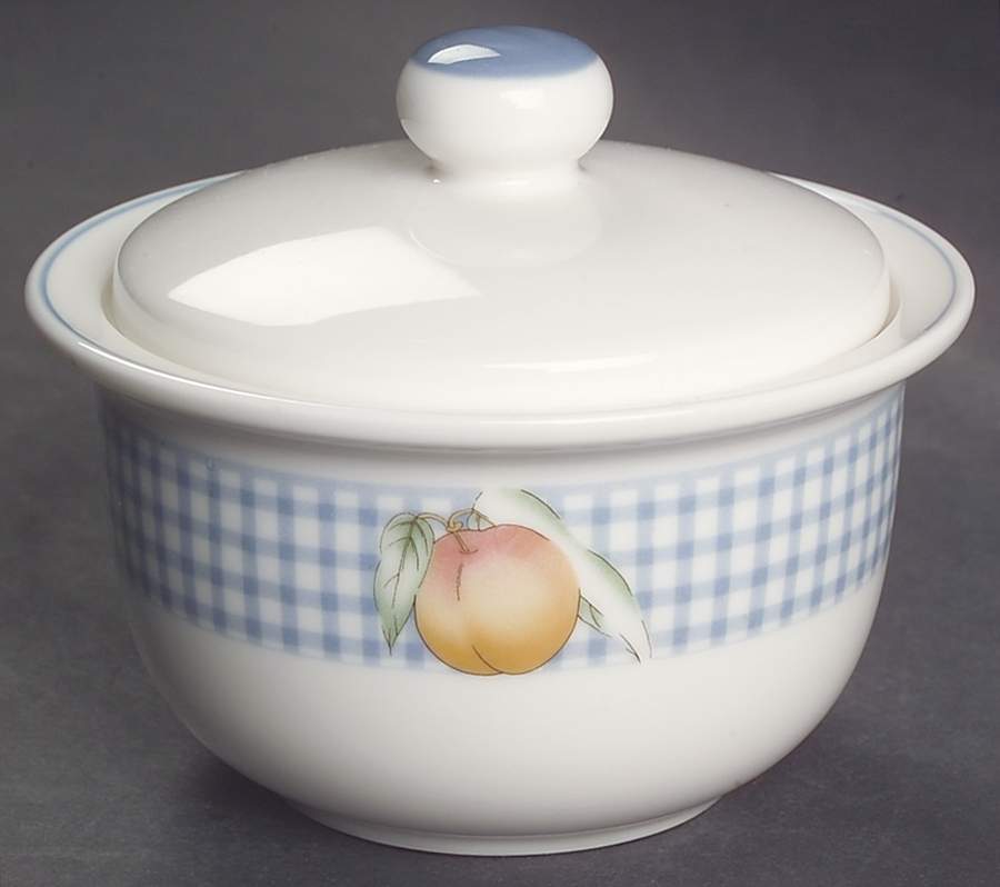 Country Gingham Sugar Bowl & Lid by Epoch-1