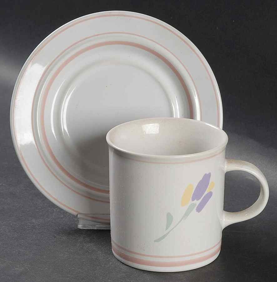 Dusty Meadow Flat Cup & Saucer Set by Epoch-1