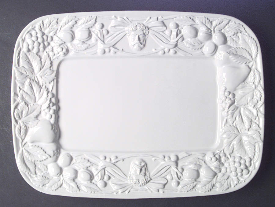 Embossed White 19" Rectangular Serving Platter by Epoch-1