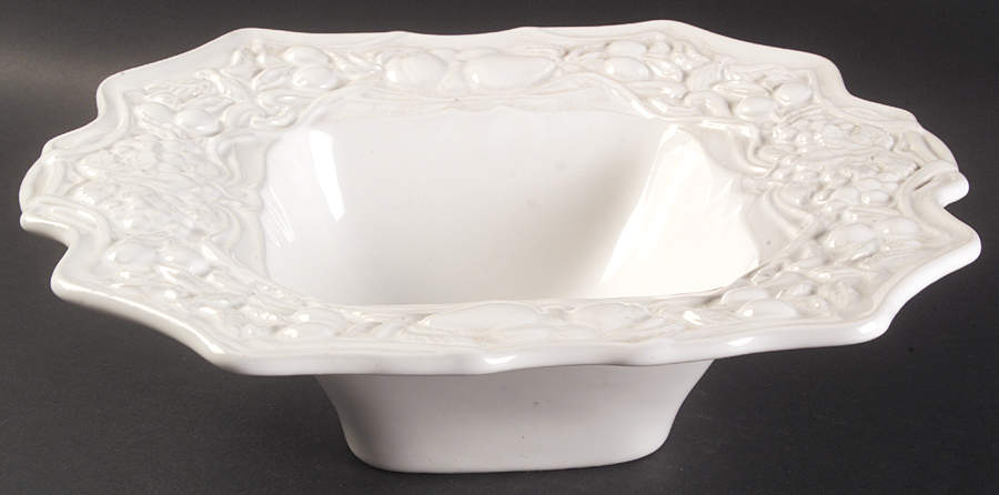 Embossed White Square Salad Serving Bowl by Epoch-1