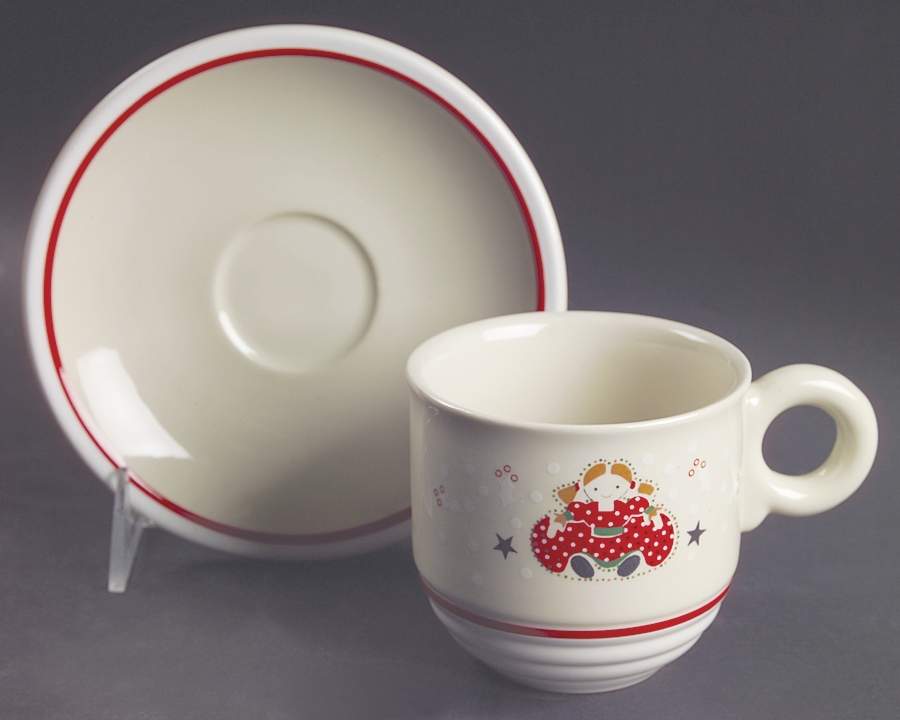 Holiday Joy Flat Cup & Saucer Set by Epoch-1
