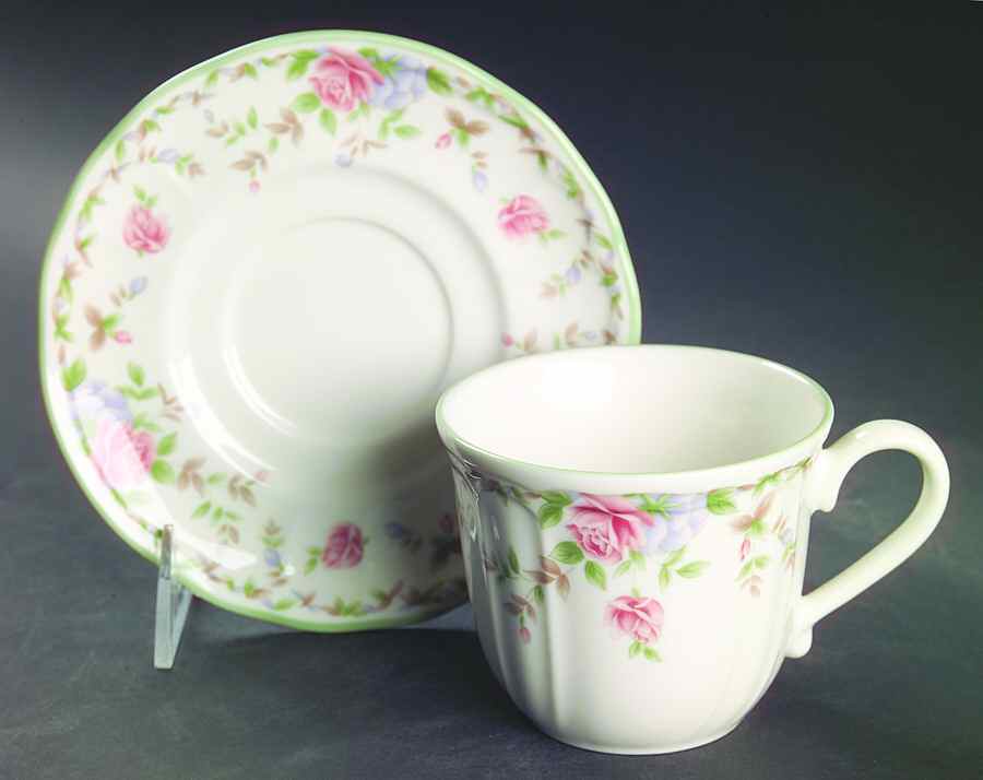 Morning Rose Flat Cup & Saucer Set by Epoch-1