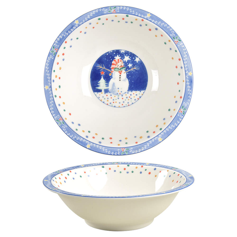 Mr Snowman 9" Round Vegetable Bowl by Epoch-1