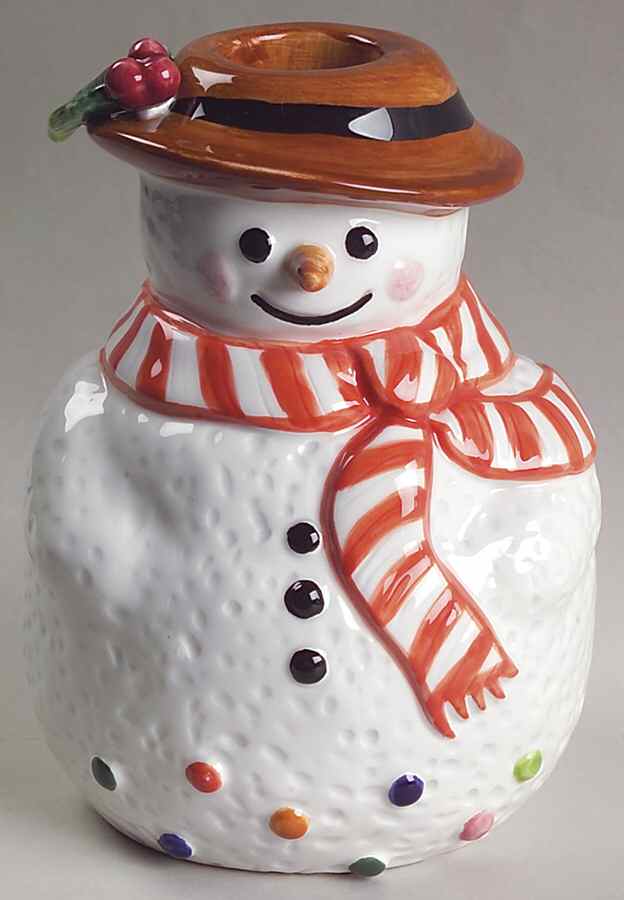 Mr Snowman Figural Candlestick by Epoch-1