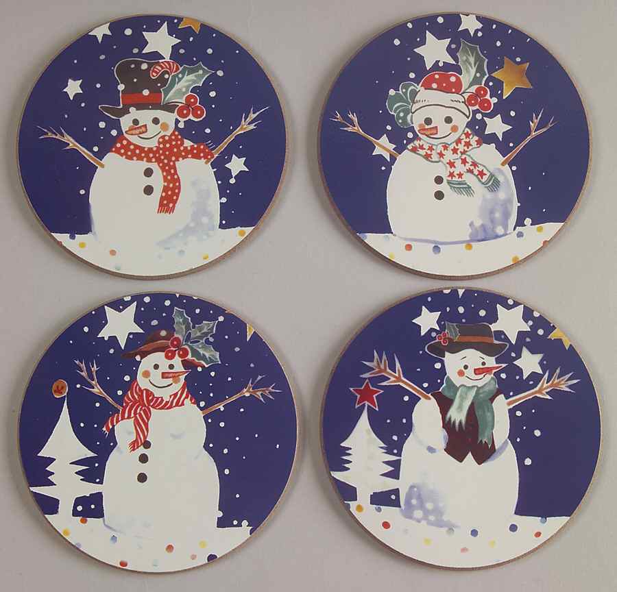 Mr Snowman 4 Piece Coaster Set by Epoch-1
