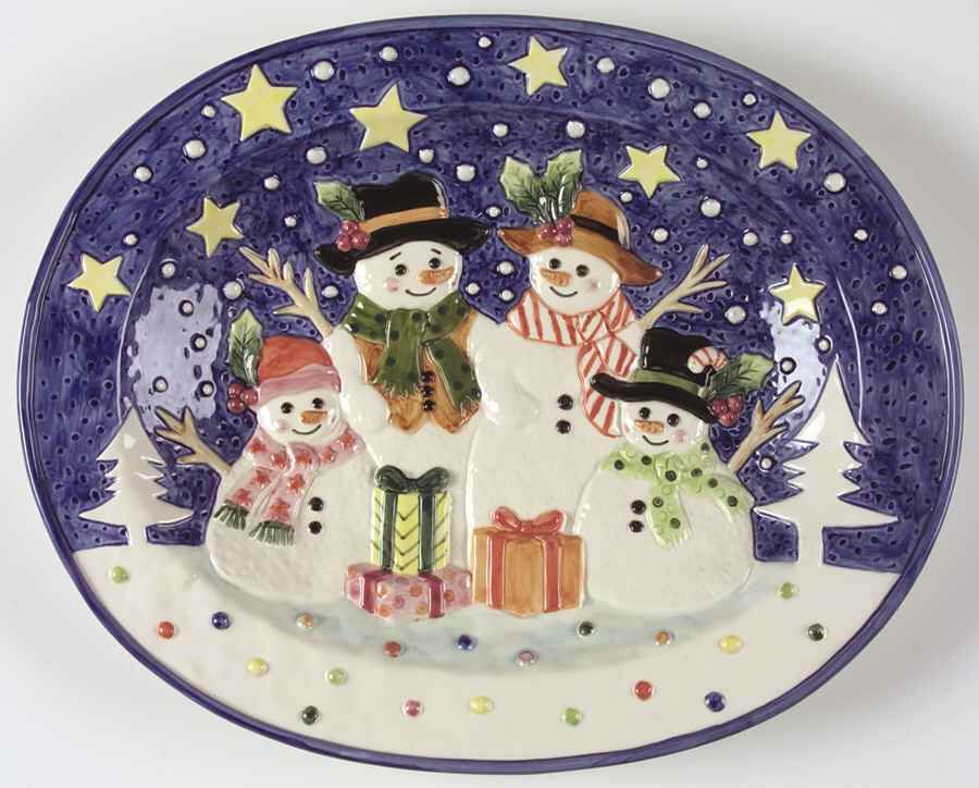 Mr Snowman 14" Sculpted Platter by Epoch-1
