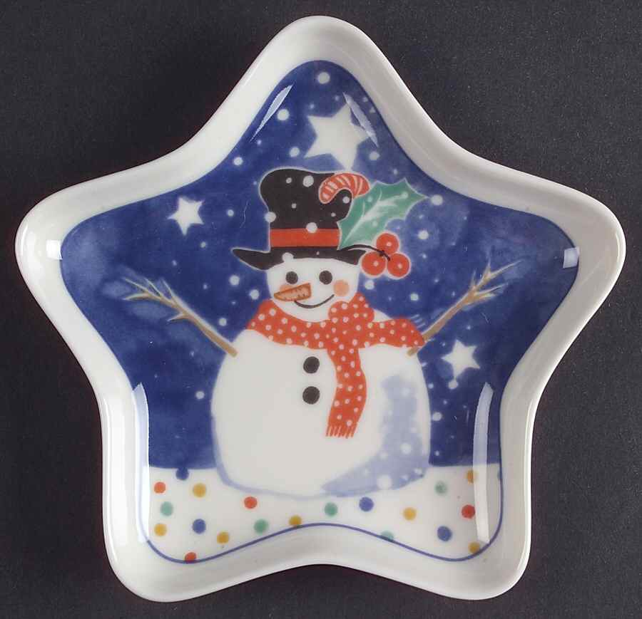 Mr Snowman Star Shaped Dish by Epoch-1