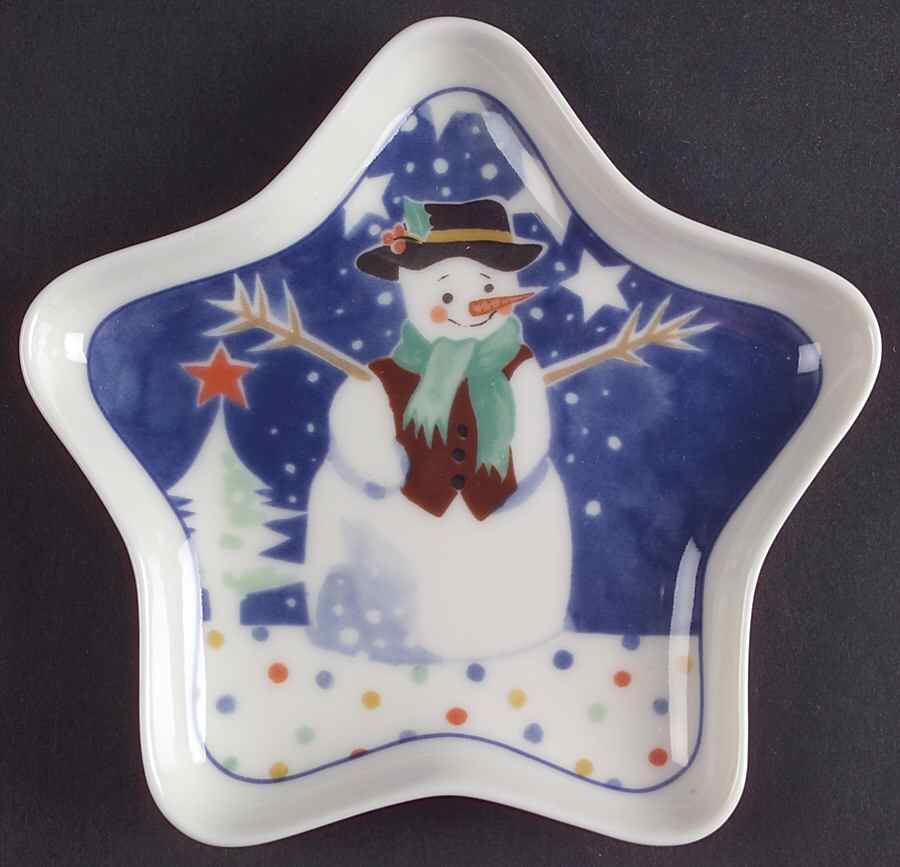 Mr Snowman Star Shaped Dish by Epoch-1