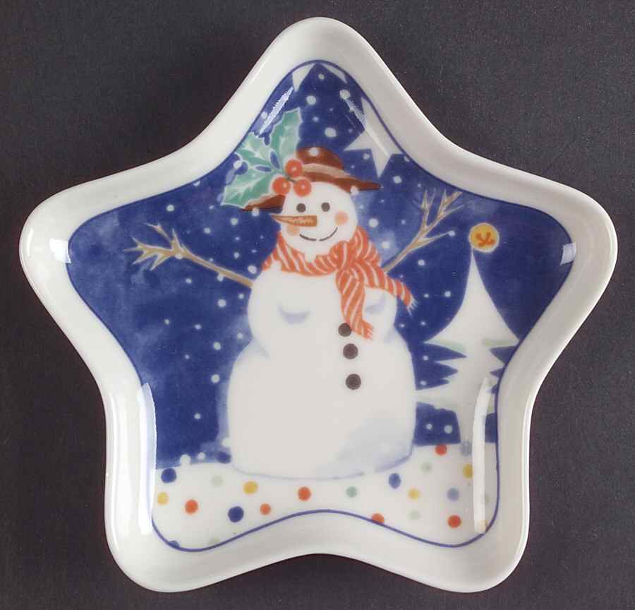 Mr Snowman Star Shaped Dish by Epoch-1
