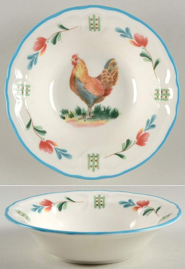 Red Rooster Rim Cereal Bowl by Epoch-1