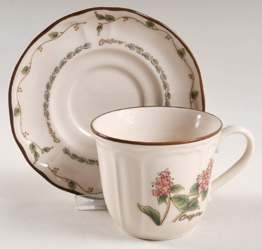 Spice Blossoms Flat Cup & Saucer Set by Epoch-1