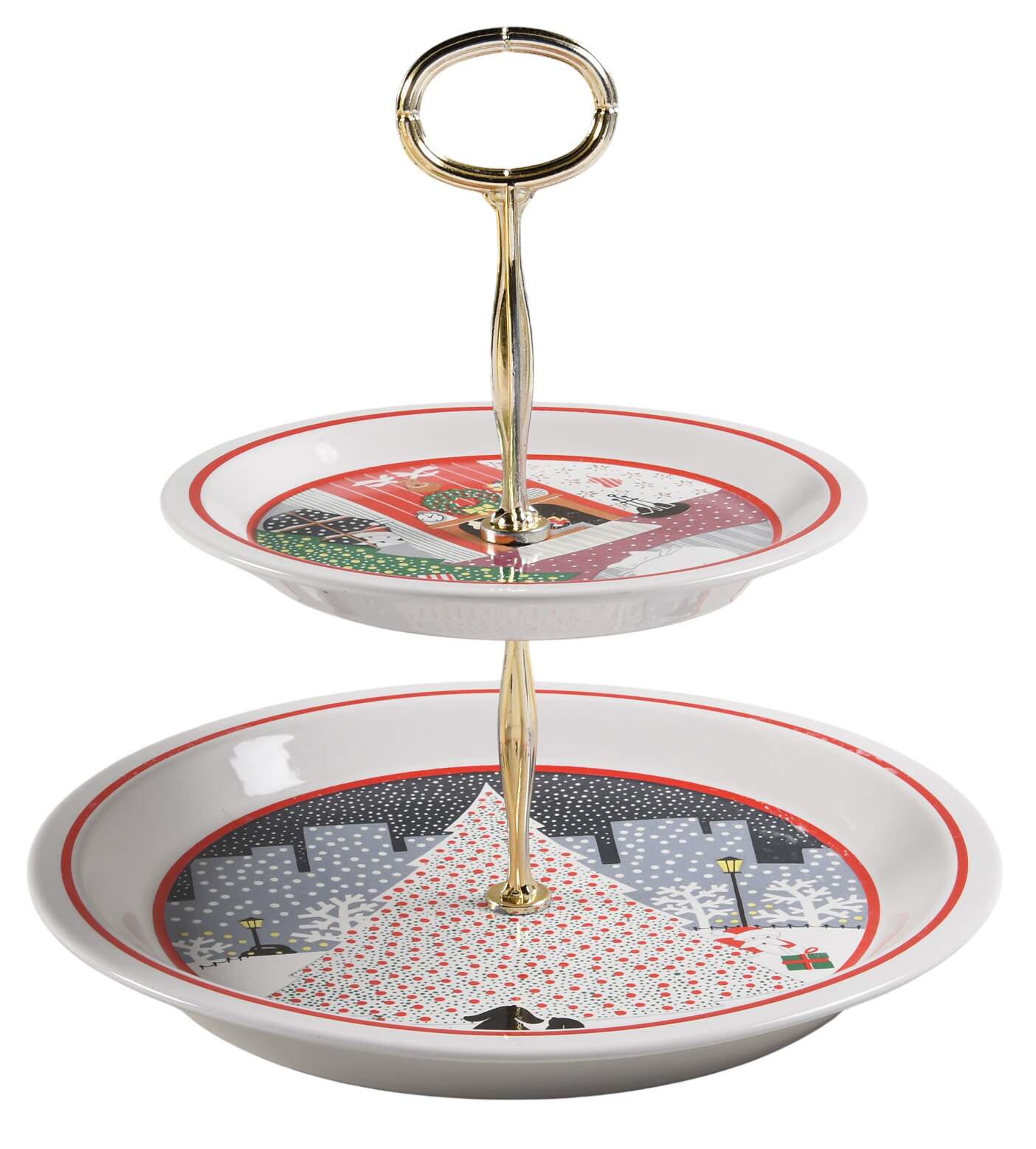 Twas The Night Before Christmas 6 5/8"-10"  2 Tiered Serving Tray (Dp, Sp) HC by Epoch-1
