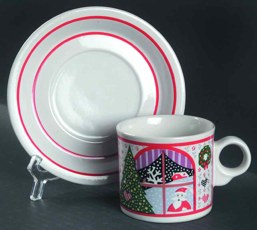 Twas The Night Before Christmas Flat Cup & Saucer Set by Epoch-1