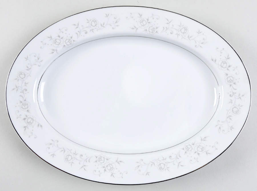 White Chapel 12" Oval Serving Platter by Epoch-1