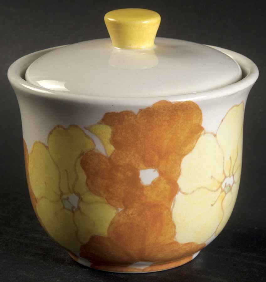 Dahlia Sugar Bowl & Lid by Ernestine-1