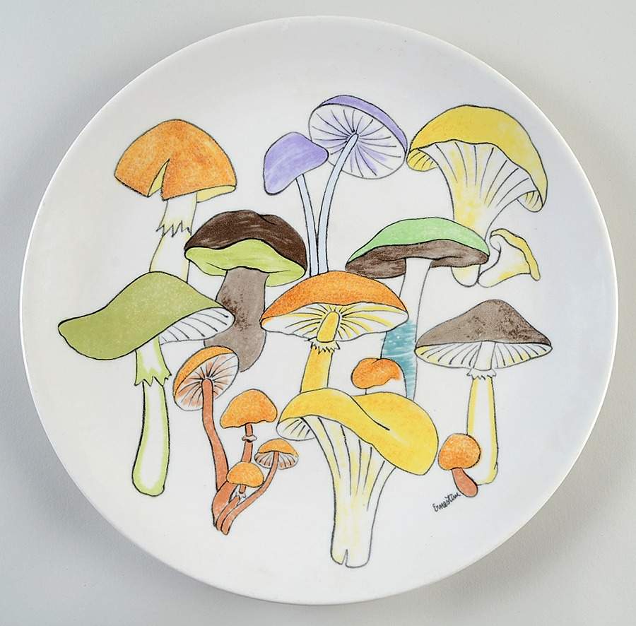 Mushrooms 12" Chop Plate (Round Platter) by Ernestine-1