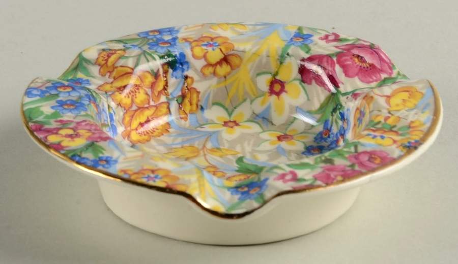 Sussex Cheery Chintz 3 Slot Round Ashtray by Erphila-1